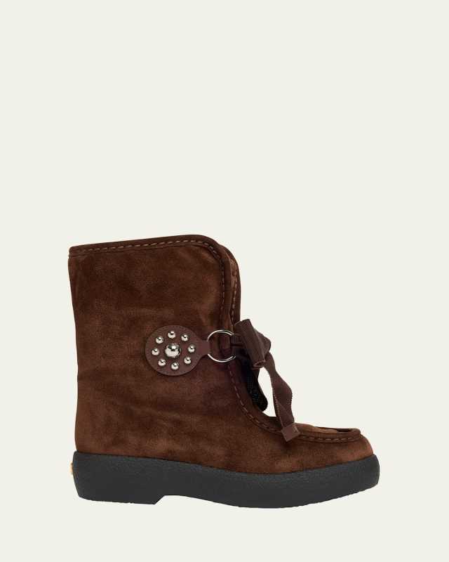 Suede Sheep Shearling Snow Booties